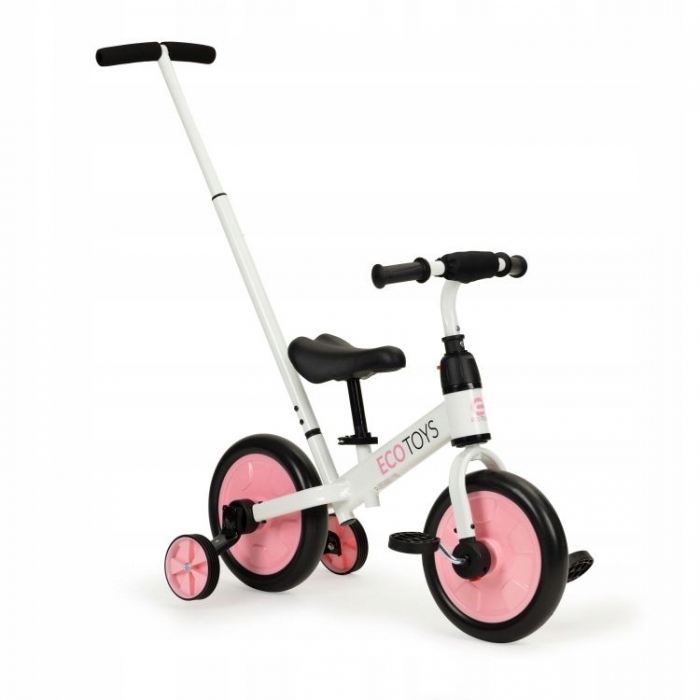 Bicicleta cu pedale si roti ajutatoare 3 in 1 ecotoys ym-bb-12 – pink bekid.ro imagine noua
