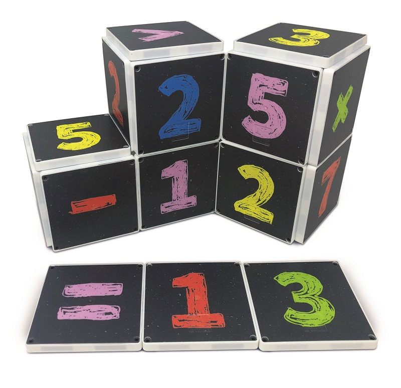 Set de constructie piese magnetice createon magna-tiles - numere pe tabla 123 16 piese