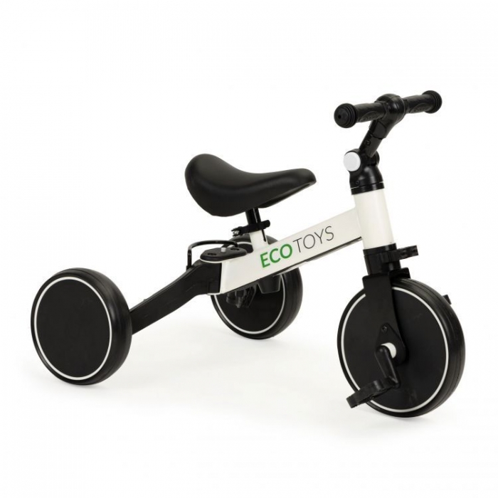 Tricicleta 4 in 1 cu pedale detasabile, ecotoys ym-bb-6 - alb