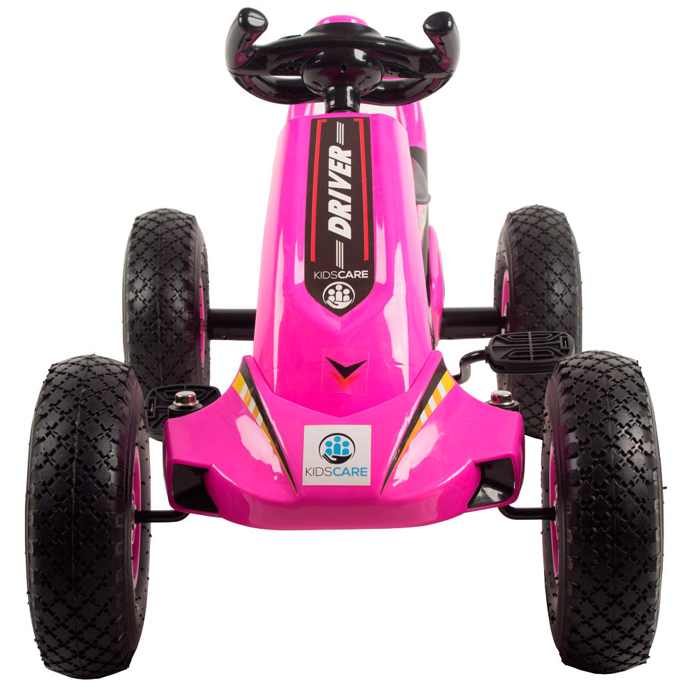 Kart cu pedale si roti gonflabile Driver Kidscare Roz buy4baby.ro imagine noua