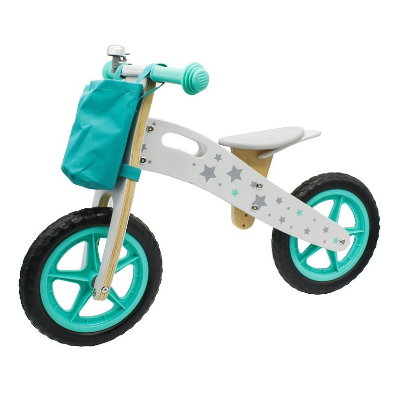 Bicicleta copii 12 inch, fara pedale, pentru echilibru, scaun ajustabil, lemn, roti spuma eva buy4baby.ro imagine noua