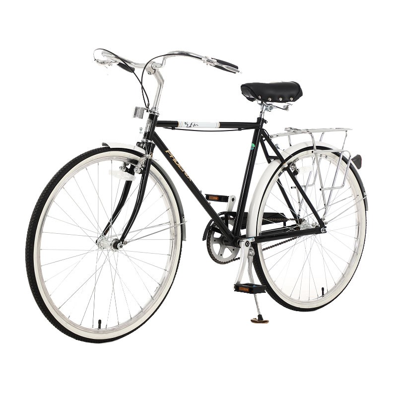 Bicicleta de oras, 26 inch, cadru otel, portbagaj, aspect vintage, neagra, phoenix buy4baby.ro imagine noua