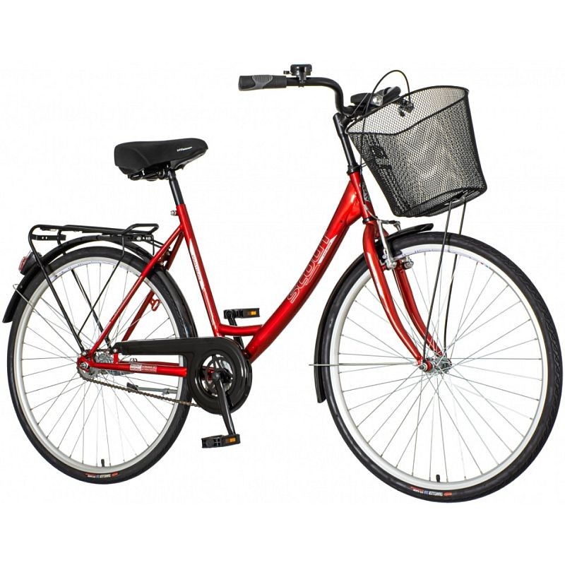 Bicicleta de oras, 26 inch, cadru otel, sistem franare v-brake, single speed, rosie, scout partizan bekid.ro imagine noua