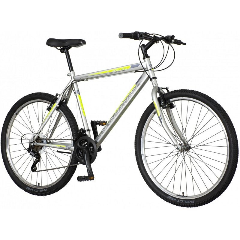 Bicicleta mountain bike 26 inch, cadru otel, 18 viteze power, v-brake, gri, explorer spark bekid.ro imagine noua