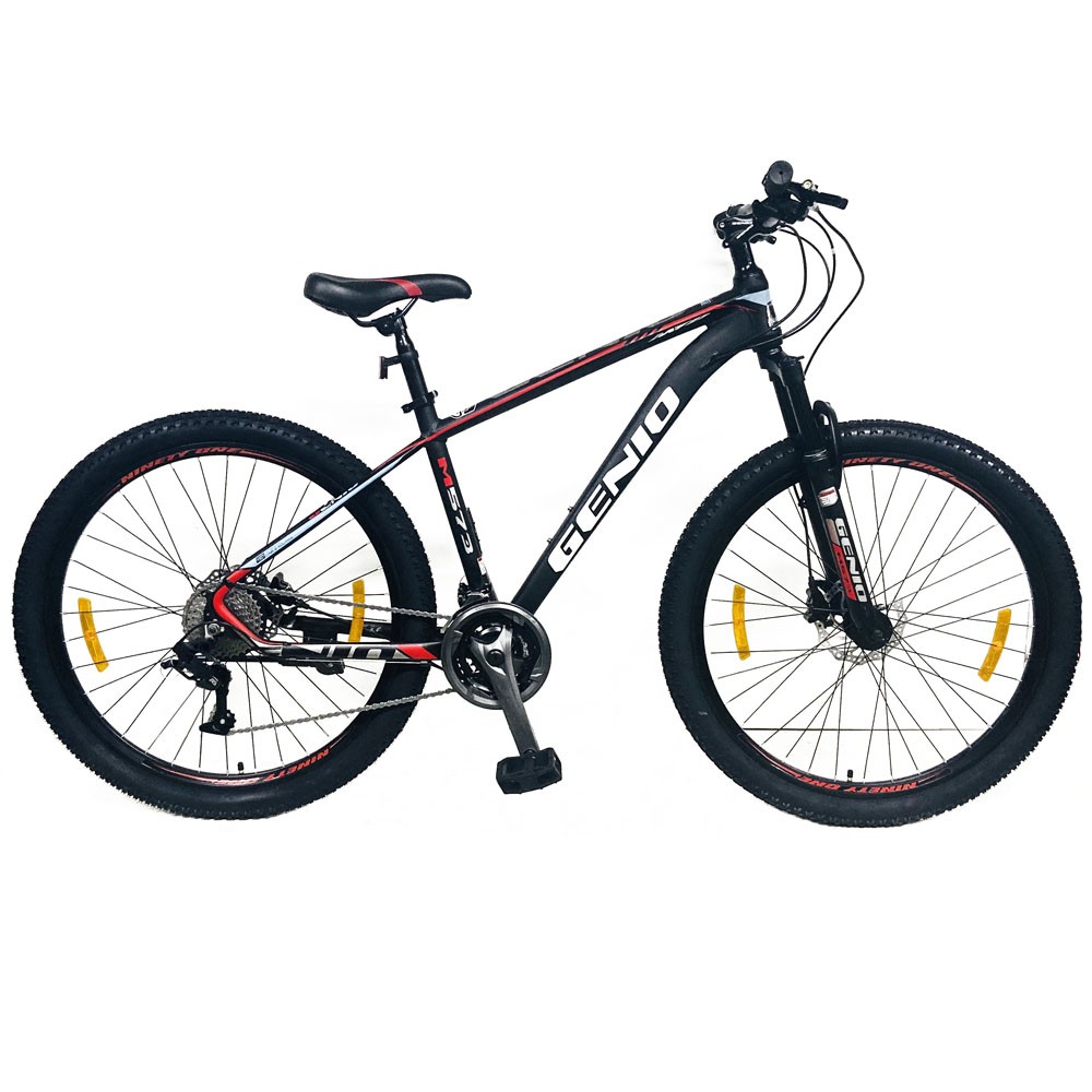 Bicicleta mountain bike 27.5 inch, 27 viteze, schimbator ltwoo, cadru aluminiu, frane hidraulice, rosu, genio bekid.ro imagine noua