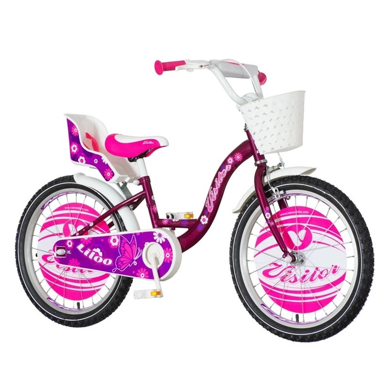 Bicicleta 20 inch, cadru otel, frana v-brake, scaun de papusi cu centuri, cos, visitor liloo bekid.ro imagine noua