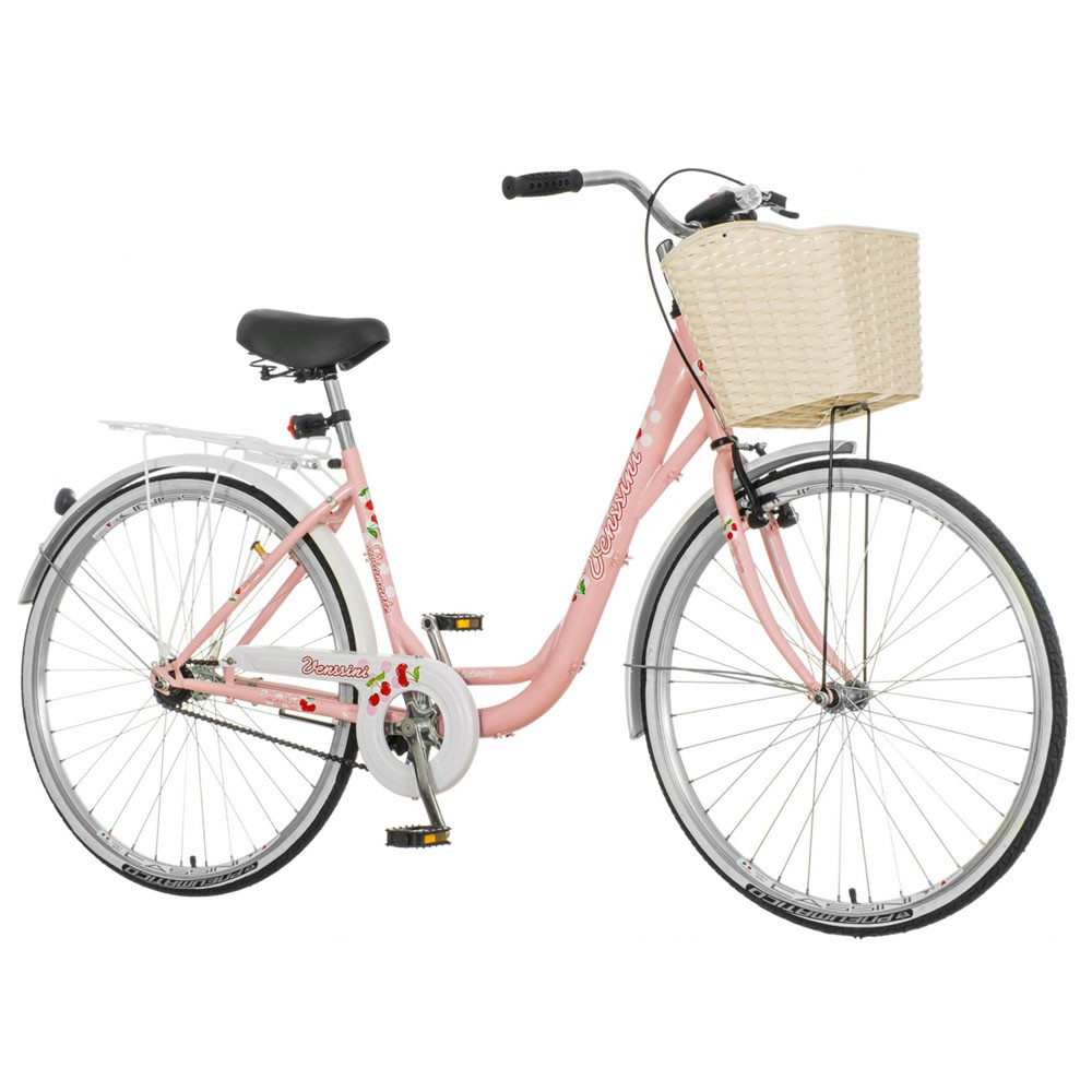 Bicicleta dama, 26 inch, cadru otel, cos cumparaturi, portbagaj, venssini diamante buy4baby.ro imagine noua