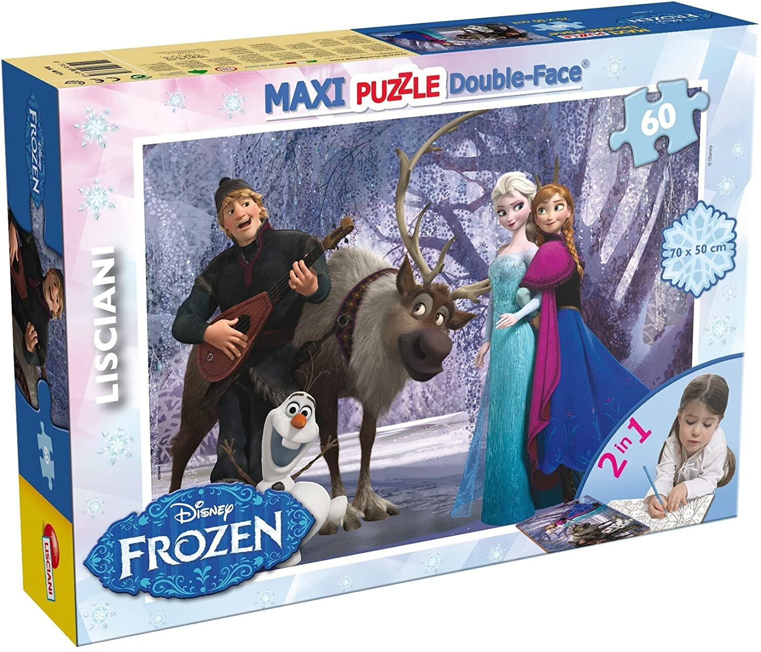 Puzzle de colorat maxi - Elsa si prietenii (60 piese)