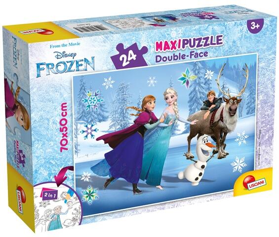 Puzzle de colorat maxi - Frozen la patinoar (24 piese)