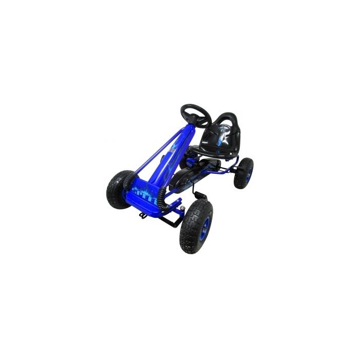 Kart cu pedale gokart, 3-6 ani, roti pneumatice din cauciuc, frana de mana, g3 r-sport – albastru bekid.ro