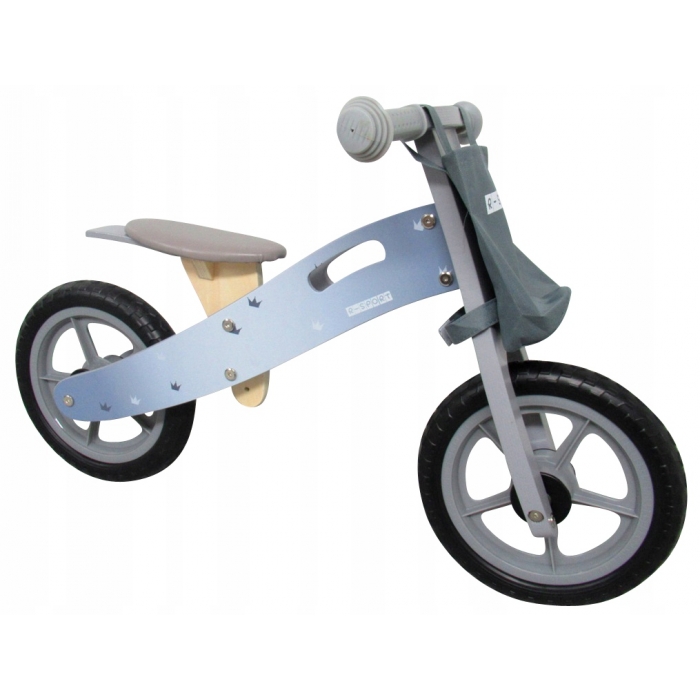 Bicicleta fara pedale din lemn cu roti din spuma eva r10 r-sport – gri bekid.ro