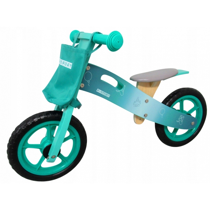 Bicicleta fara pedale din lemn cu roti din spuma eva r10 r-sport – turcoaz bekid.ro imagine noua