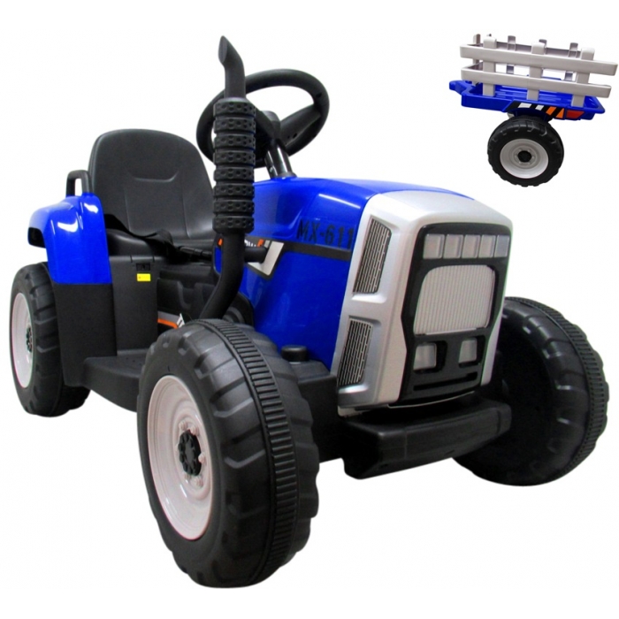 Tractor electric pe baterie si muzica c1 r-sport - albastru