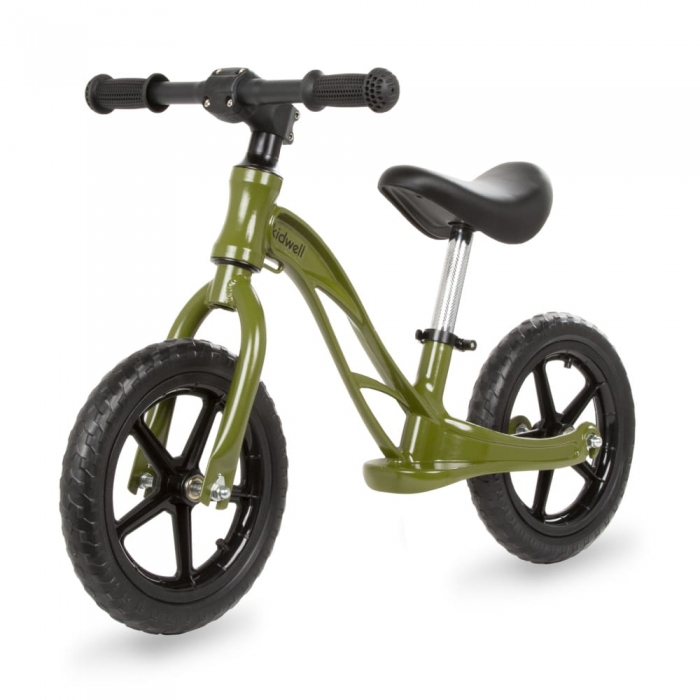 Bicicleta fara pedale cu cadru din magneziu kidwell rocky khaki bekid.ro imagine noua