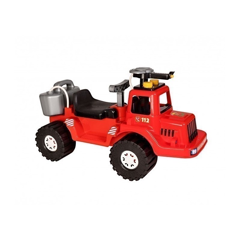 Camion de pompieri pentru copii, fara pedale, cu stropitor, marmat, rosu, 71x33x39 cm buy4baby.ro imagine noua