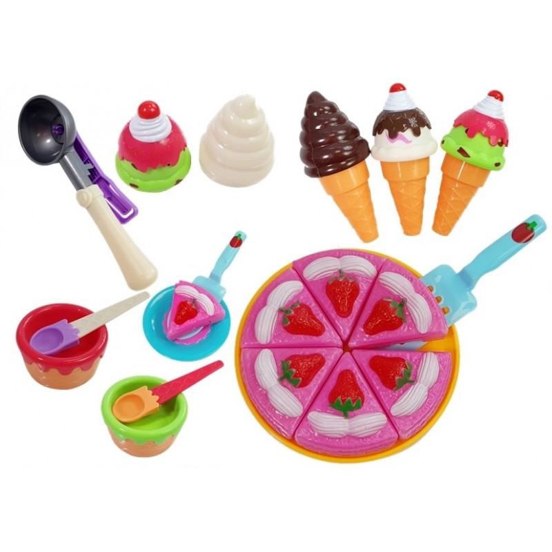 Set inghetata si prajitura de joaca, pentru copii, multicolor, leantoys, 5038 buy4baby.ro imagine noua
