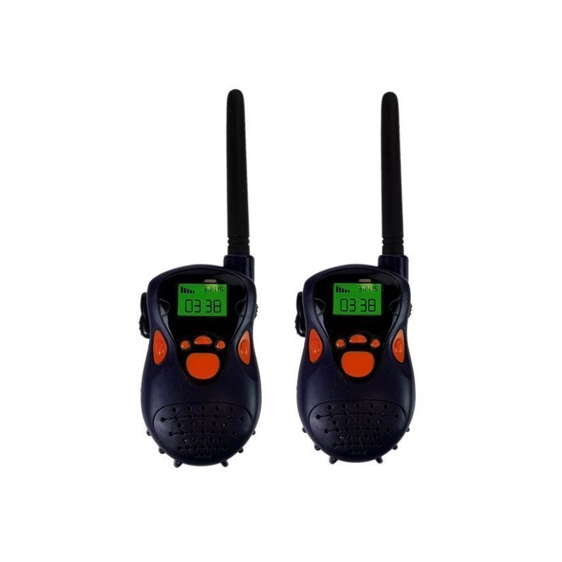 Set statie emisie receptie walkie talkie, de jucarie pentru copii, negru, 100 m, leantoys, 7606