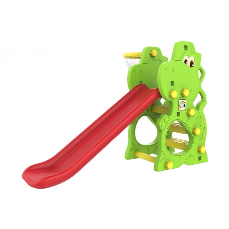 Tobogan mare multifunctional dinozaur, cu cos de baschet pentru copii, leantoys, 5508 buy4baby.ro imagine noua