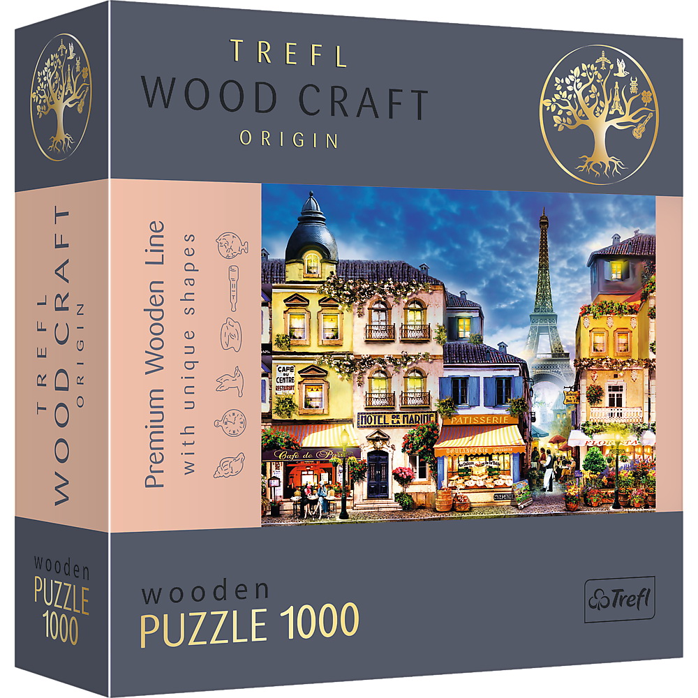 Puzzle trefl din lemn 1000 piese strada franceza buy4baby.ro imagine noua