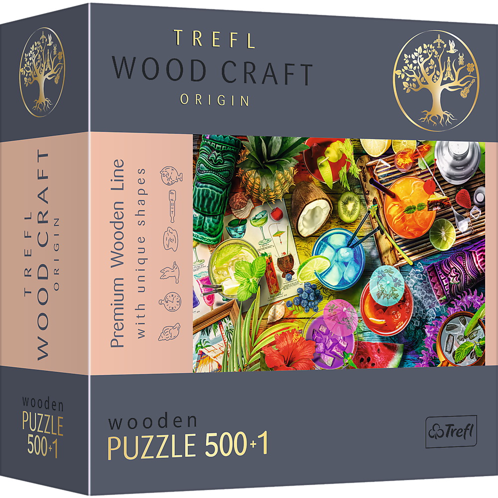 Puzzle trefl din lemn 500+1 piese cocktailurile colorate