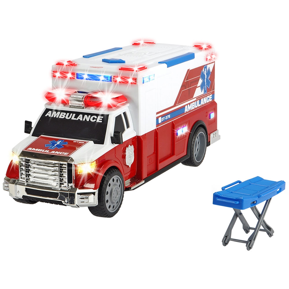 Masina ambulanta Dickie Toys Ambulance DT-375 cu targa
