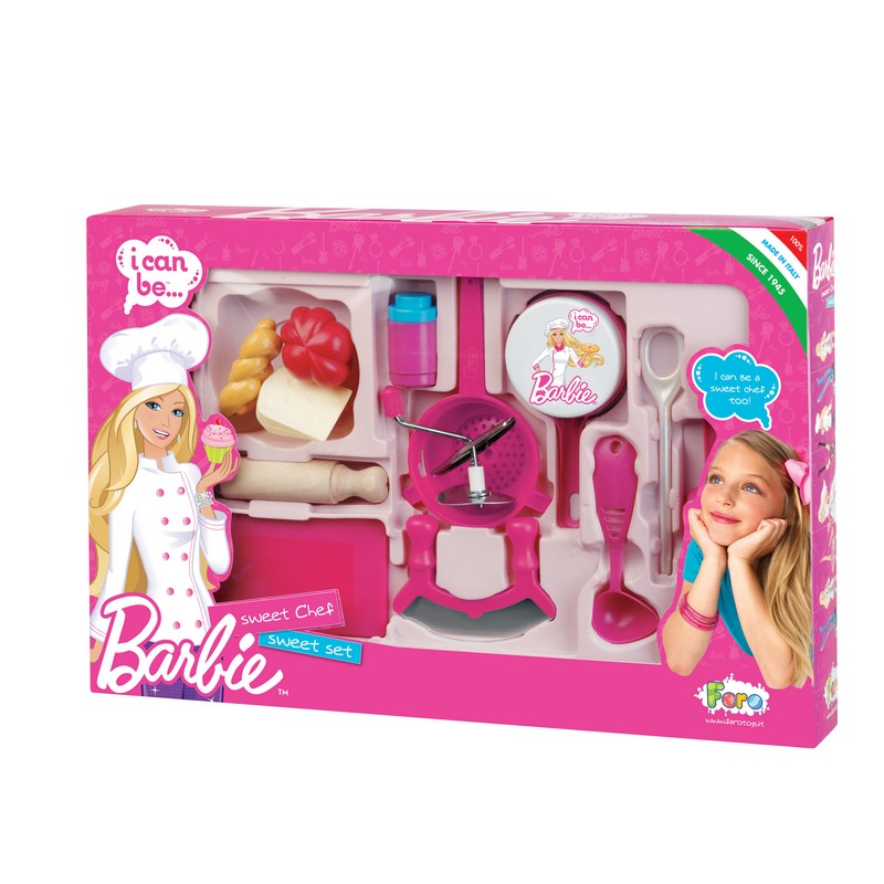 Set complet ustensile bucatarie Barbie 2714 Faro buy4baby.ro imagine noua