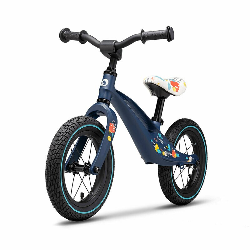 Lionelo – Bicicleta cu roti gonflabile, fara pedale, 12 , Bart, Albastru bekid.ro