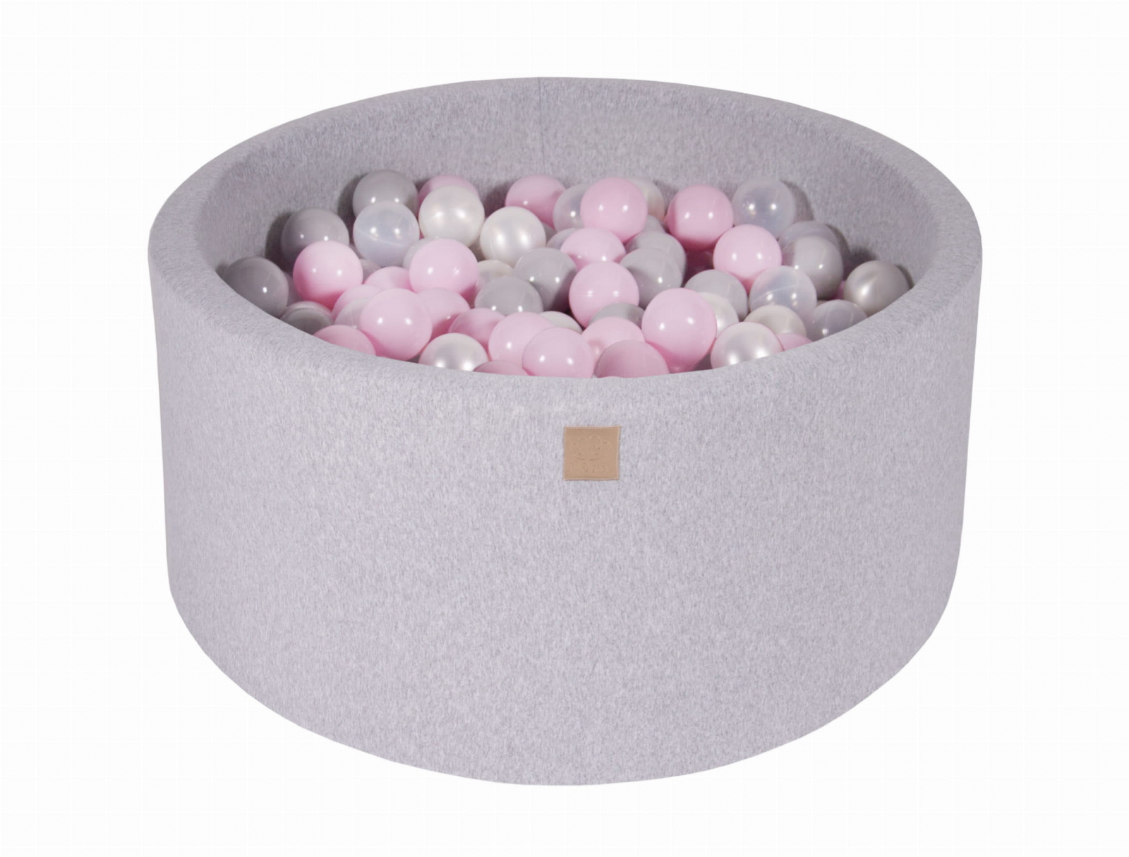 Piscina uscata cu 300 de bile (roz pastel, alb perlat, transparent, gri) meowbaby , 90×40 cm, gri deschis bekid.ro