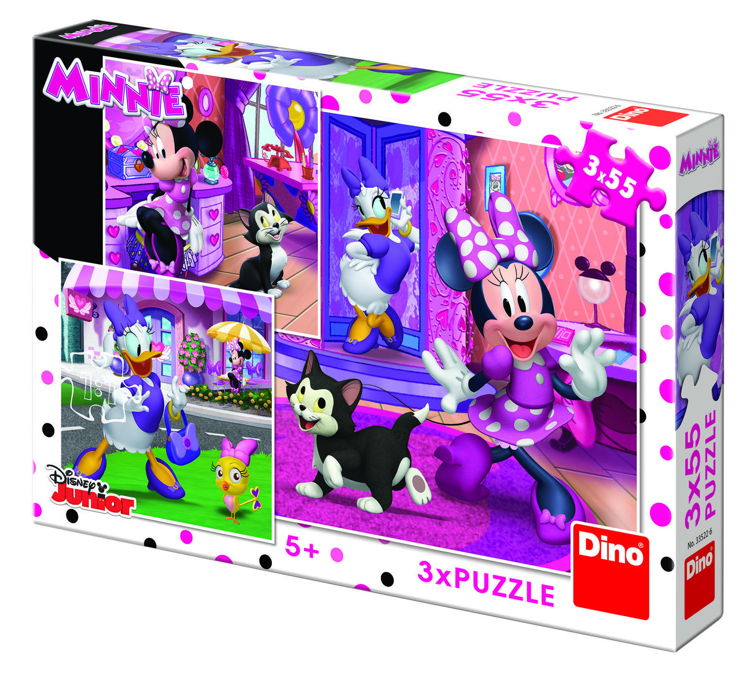 Puzzle 3 in 1 - O zi cu Minnie (55 piese)