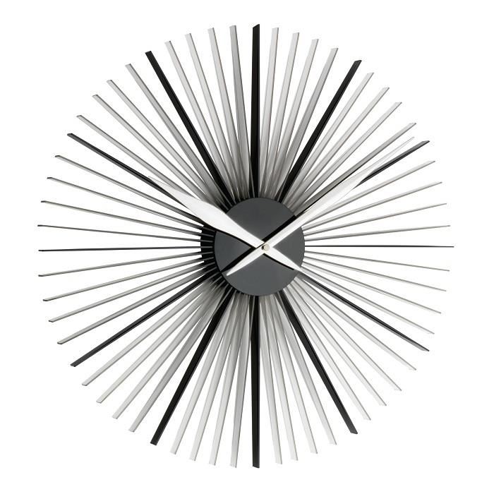 Ceas de perete analog xxl, colorat, creat de designer, model daisy, negru/transparent, tfa 60.3023.01 buy4baby.ro imagine noua