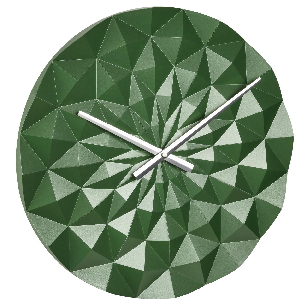 Ceas geometric de precizie, analog, de perete, creat de designer, model diamond, verde metalic, tfa 60.3063.04 bekid.ro