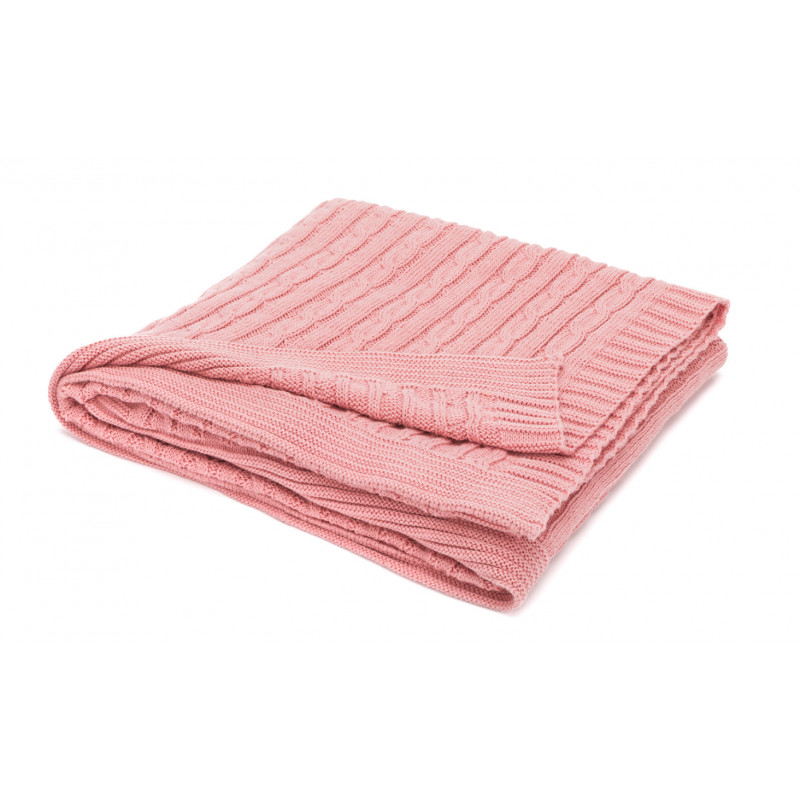 Patura tricotata 100% bumbac,100x80cm, Pink Fillikid buy4baby.ro imagine noua