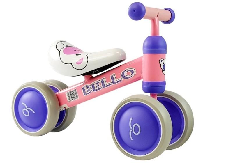 Bicicleta fara pedale, cu roti duble, pentru copii, pink bello, leantoys, 5262 Masinute fara pedale imagine 2022