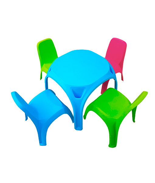 Set masuta + 4 scaune cu spatar keter BeKid imagine noua