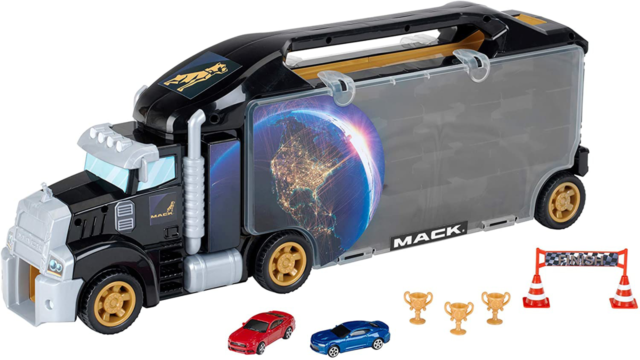 Camion cu rampa de iesire pentru masinute MACK buy4baby.ro imagine noua