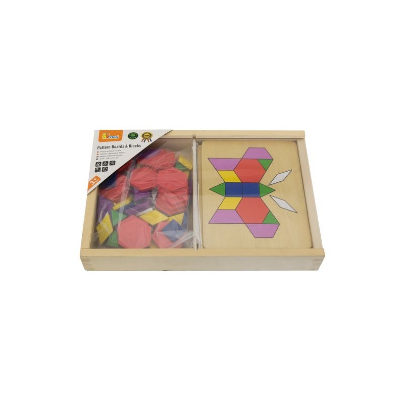 Set mozaic tangram din lemn cu modele, viga buy4baby.ro imagine noua