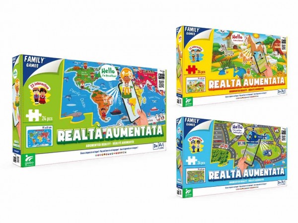 Mega puzzle 24 piese cu realitate augmentata Globo