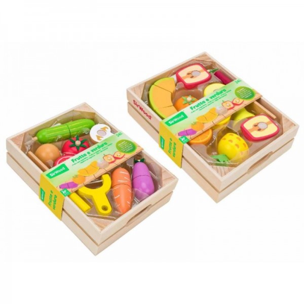 Set fructe sau legume din lemn cu velcro Globo