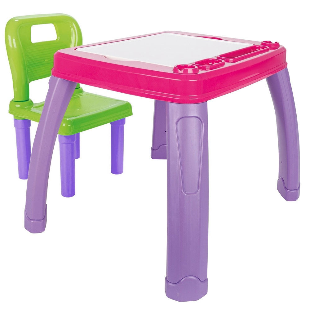 Set Masuta cu scaun pentru copii Pilsan Study Table pink green buy4baby.ro imagine noua