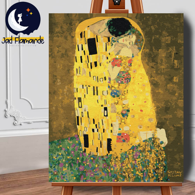 Set pictura pe numere (panza) 'Sarutul' - Gustav Klimt 50x40 cm