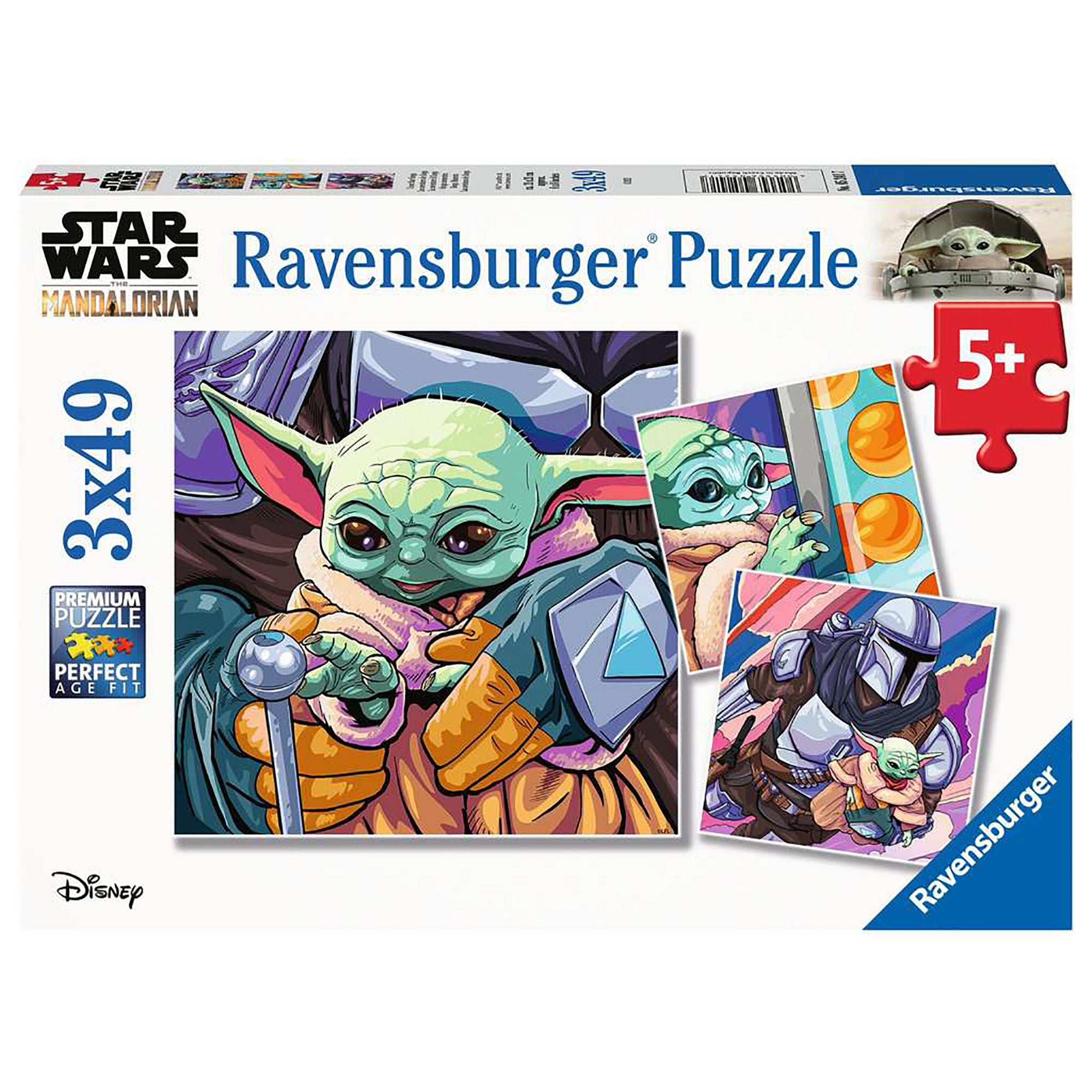 PUZZLE BABY YODA, 3x49 PIESE