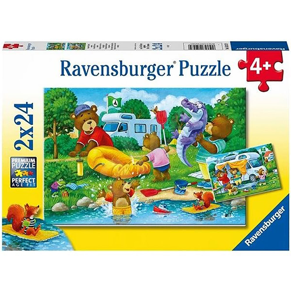PUZZLE URSI IN CAMPING, 2x24 PIESE
