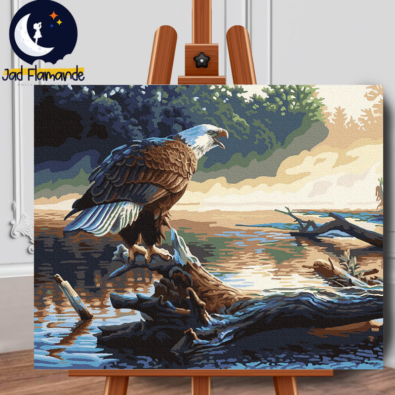 Set pictura pe numere (panza) Vultur cu cap alb 40x50 cm
