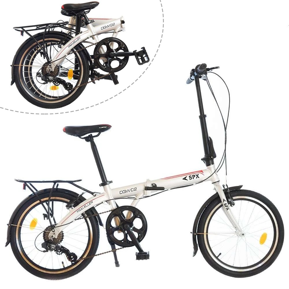 Bicicleta pliabila 20 inch, 7 viteze, schimbator shimano, cadru aluminiu, portbagaj, phoenix