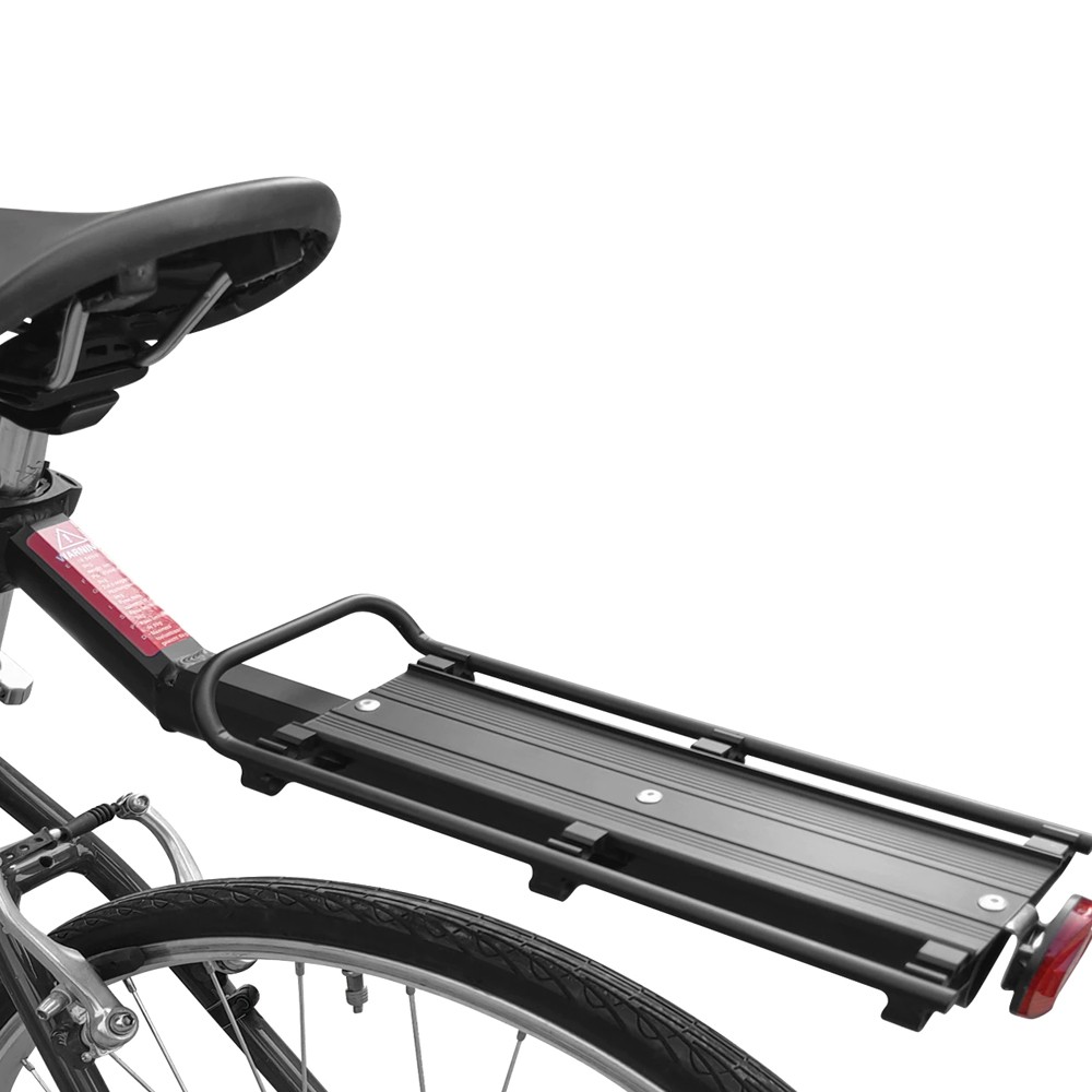 Portbagaj bicicleta, aluminiu, model universal, cu stop reflectorizant rosu