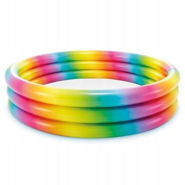 Piscina gonflabila multicolor pentru copii, intex 58439 rainbow, 330 litri, 147 x 33 cm image0