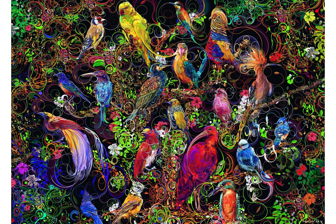 Puzzle arta pasarilor, 1000 piese