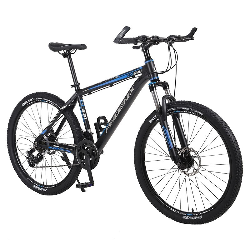 Bicicleta mtb de 26 inch, 21 viteze shimano, jante aluminiu, frane disc, phoenix, negru-albastru bekid.ro imagine noua