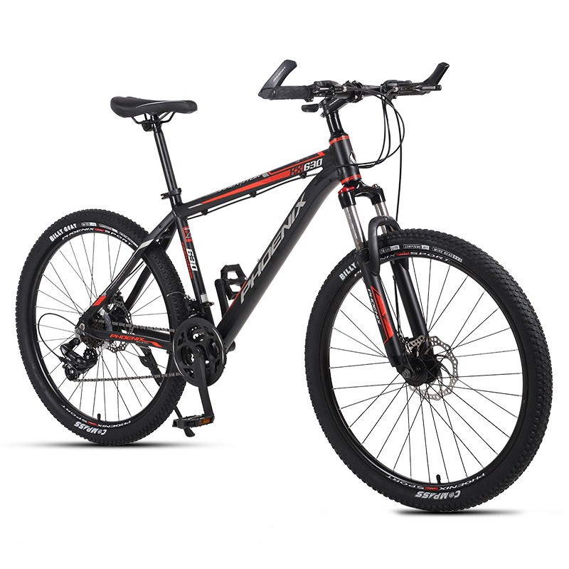 Bicicleta mtb de 26 inch, 21 viteze shimano, jante aluminiu, frane disc, phoenix, negru-rosu bekid.ro imagine noua