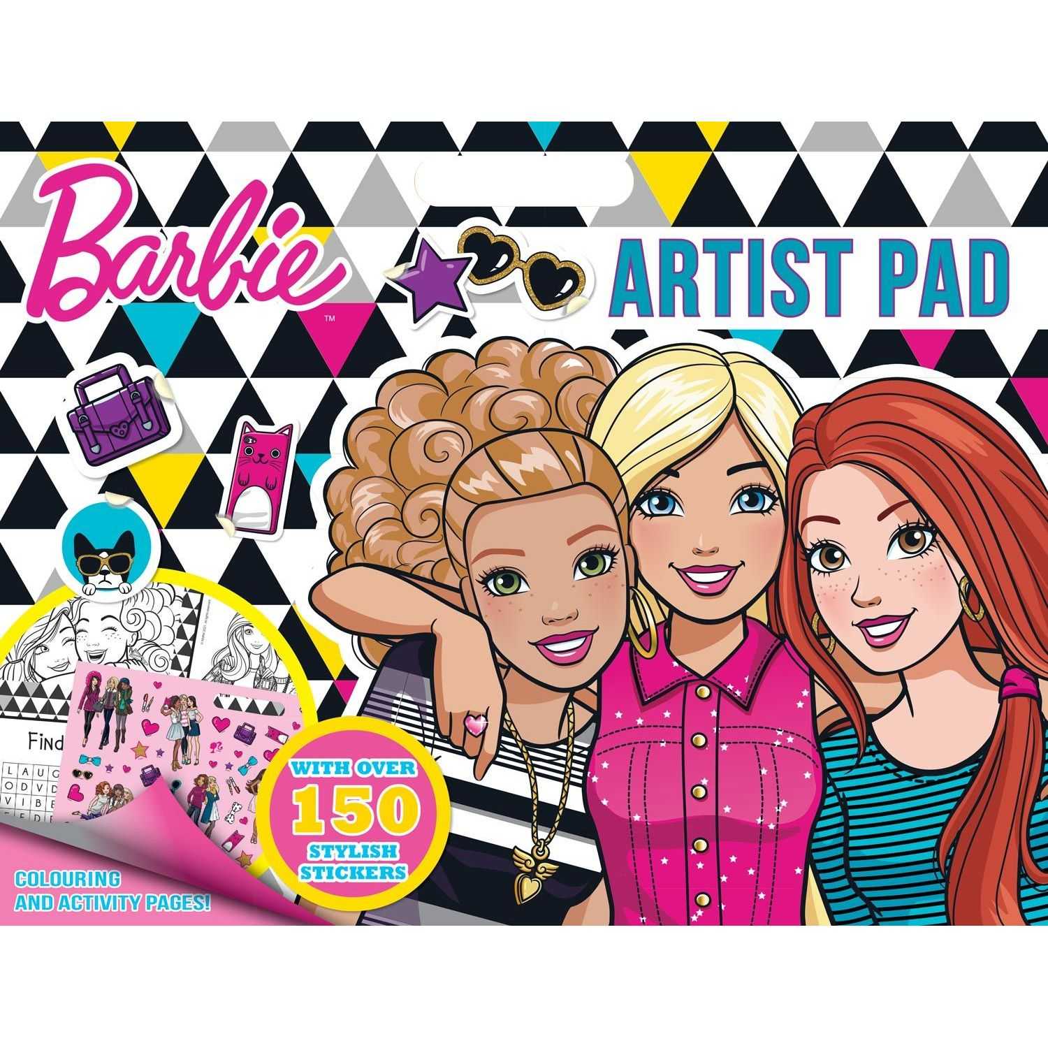 Bloc de colorat Barbie Artist Pad cu 150 stickere Alligator AB3331BAAR Carti Copii imagine 2022